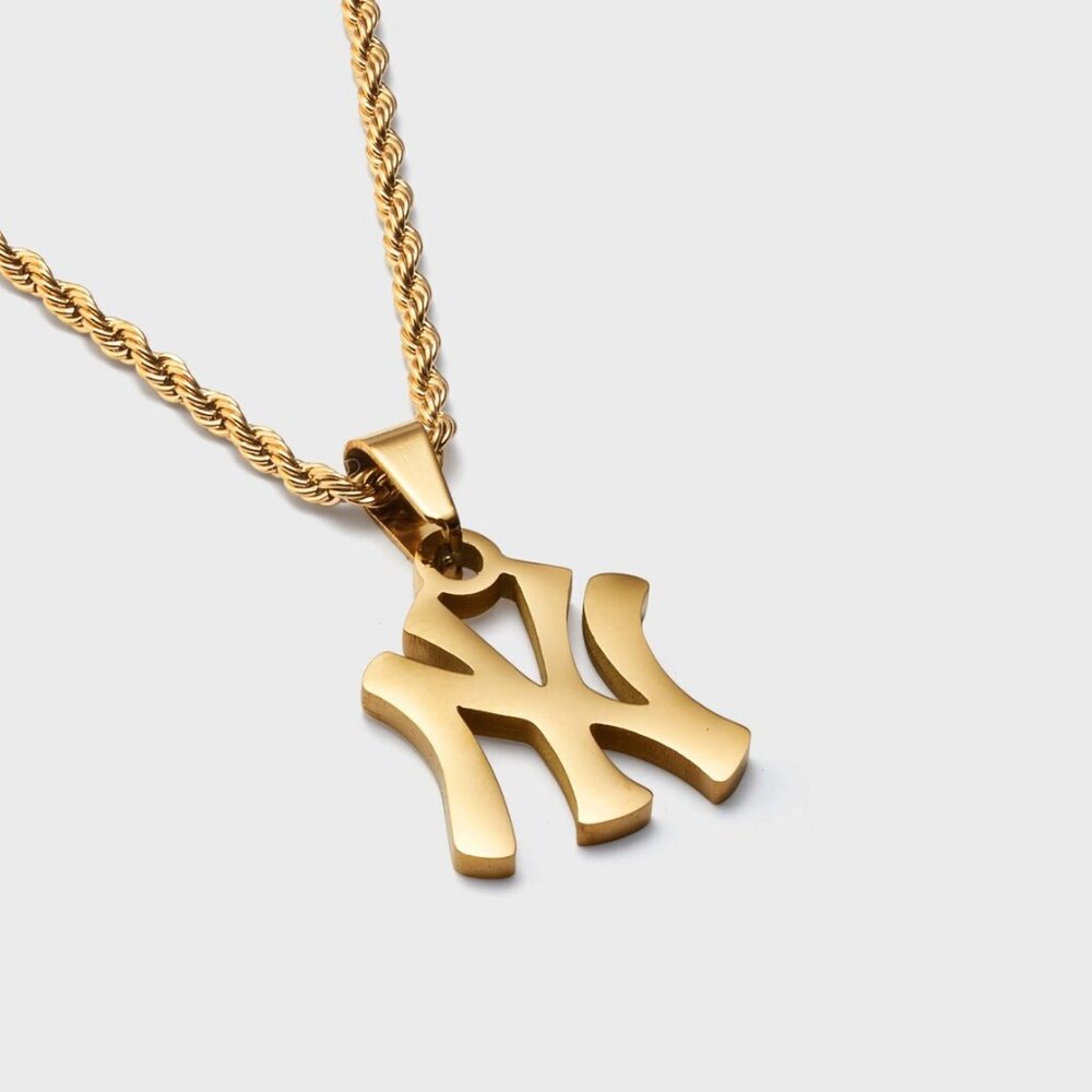 New York Yankees Necklace - NY Necklace - Baseball Necklace - 3mm Rope 20" Chain